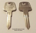 Honda AZ600 Coupe AN600  Sedan Replacement Ignition Key 2 Blanks