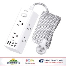 Surge Protector Power Strip with 6 AC Outlets and USB C Fast Charging Ports