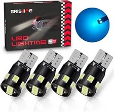 300LM Extremely Bright Canbus Error Free 194 168 2825 W5W T10 LED Bulbs Ice Blue