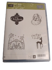 Stampin' Up Best of Christmas Cling Mount Stamps, Slightly Used, Retired Rare