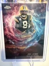 Marketplace image: 1/1 2025 Topps Chrome Josh Jacobs Game Genies Superfractor Green Bay Packers