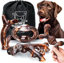 Dog Chew Toys for Aggressive Chewers 4 Pack, Indestructible Dog Toys, Bacon Flav