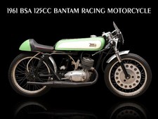 1961 BSA 125cc Bantam Racing Motorcycle NEW METAL SIGN: 9x12" Ships Free