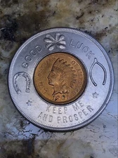 1901 Encased Indian Head Penny IHP BU Baldwin The Clothier Brooklyn NY Fulton St