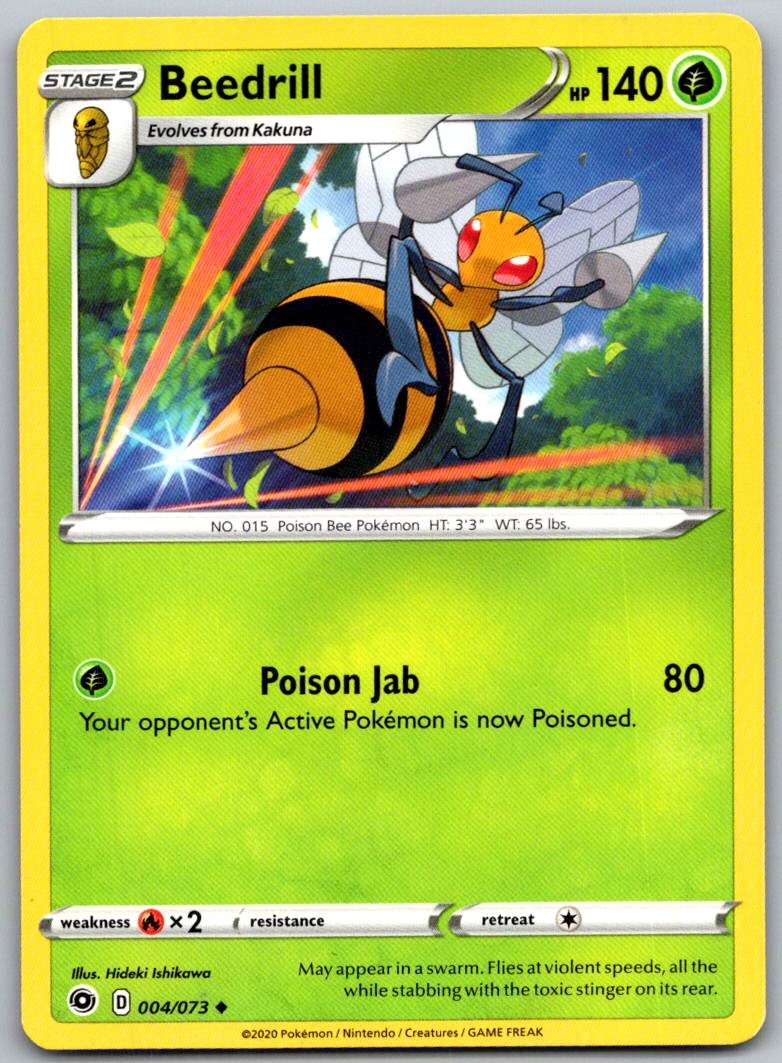 Beedrill 004/073 Uncommon Champion's Path Pokemon Near Mint
