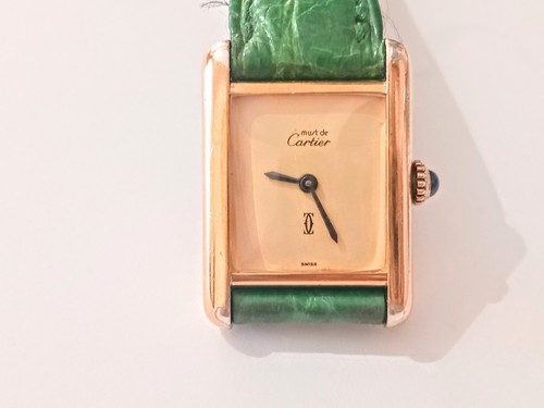 1970s MECHANICAL LADIES VERMIEL CARTIER TANK EXCELLENT WITH CARTIER STRAP - Picture 6 of 16