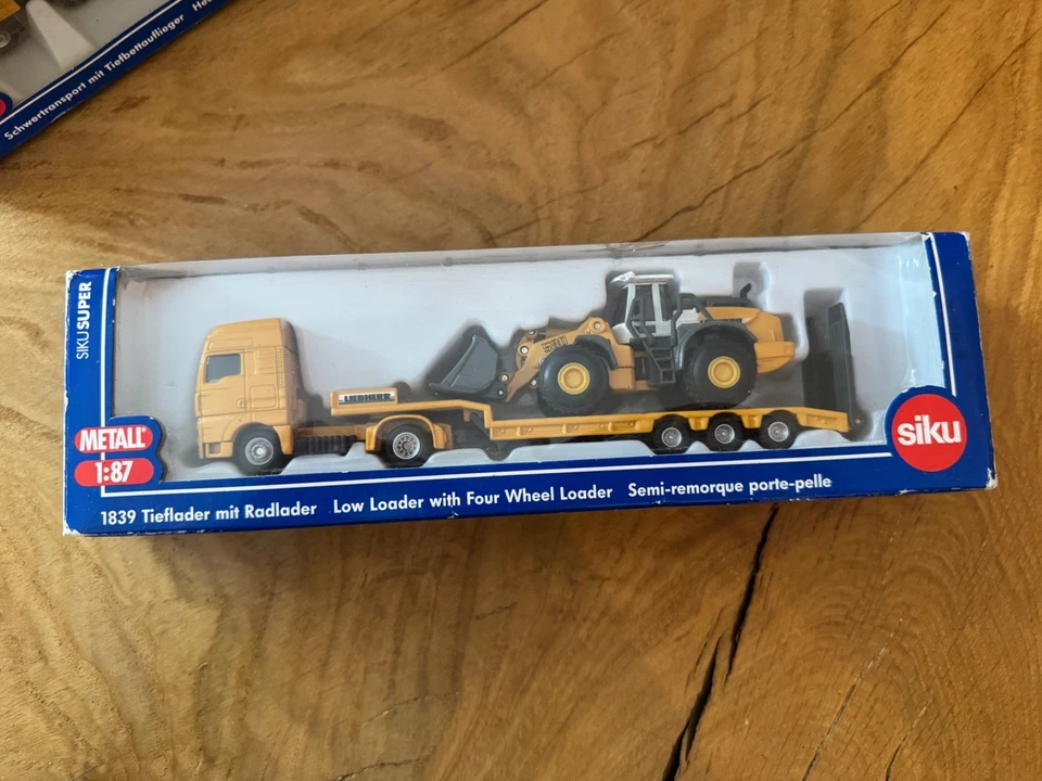Siku 1839 - MAN Tieflader mit Liebherr Radlader Siku Super - 1:87 mit OVP
