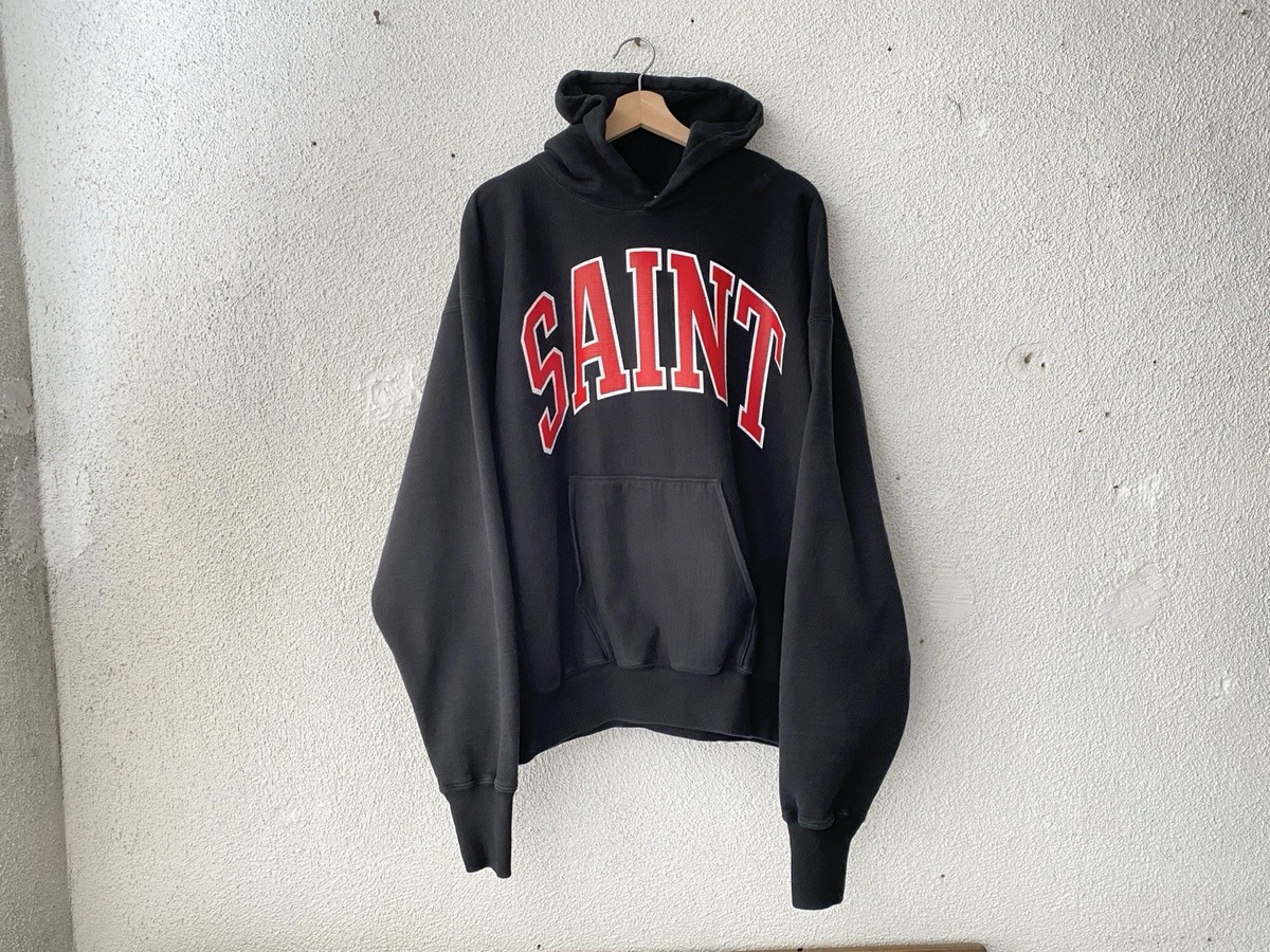 SAINT Mxxxxxx blk AW23 REVERSE WEAVE HOODIE SWEATSHIRT XL Michael