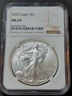 2022 American Silver Eagle S$1 NGC MS69
