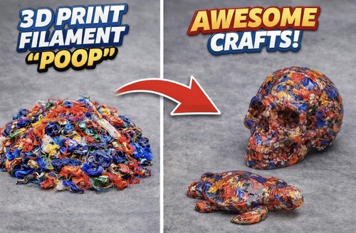 3D Printer filament;  PLA Scraps/Poop, 1 KG, 2.2 LBS