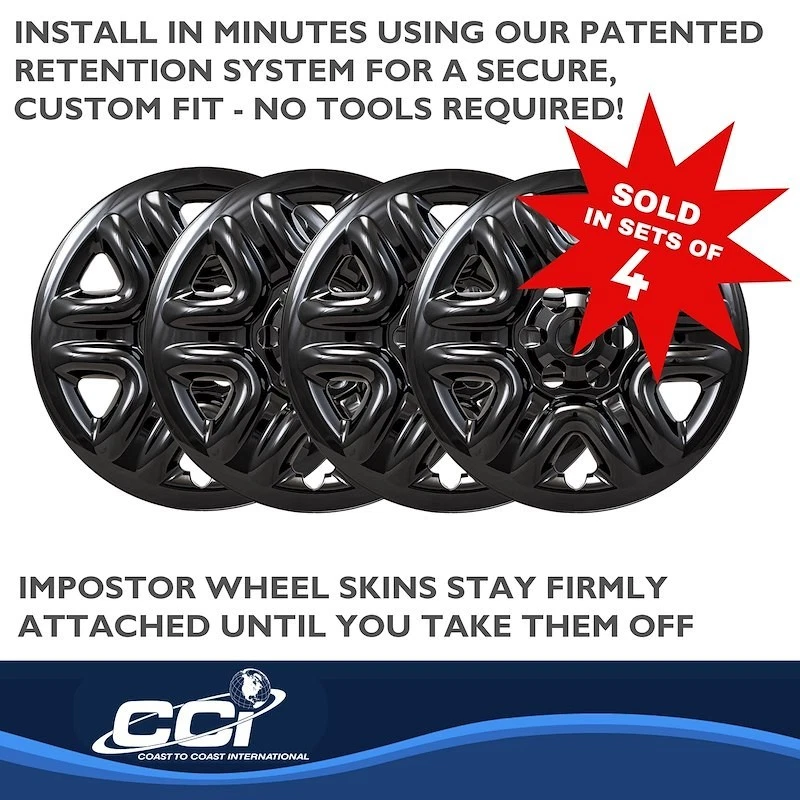 4 черных 18-дюймовых колпака ступицы колеса для Toyota Tundra 2022-2025 годов выпуска с 6 спицами - Изображение 2 из 2