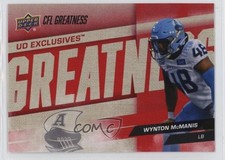 2024 Upper Deck CFL CFL Greatness Exclusives 86/100 Wynton McManis #90 1d3