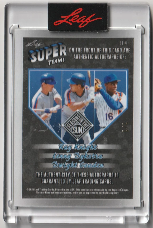 Leaf Seasons In The Sun Super Teams 2025 Dwight Gooden Lenny Dykstra Ray Knight Foto 2 de 2
