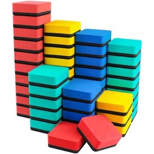 Dry Erase Erasers, 48 Pack Magnetic Whiteboard Eraser Square/4-color