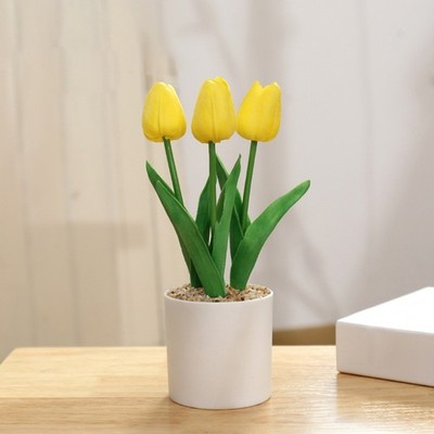 Artificial flower PU feel tulip creative indoor ornaments decorative bonsai