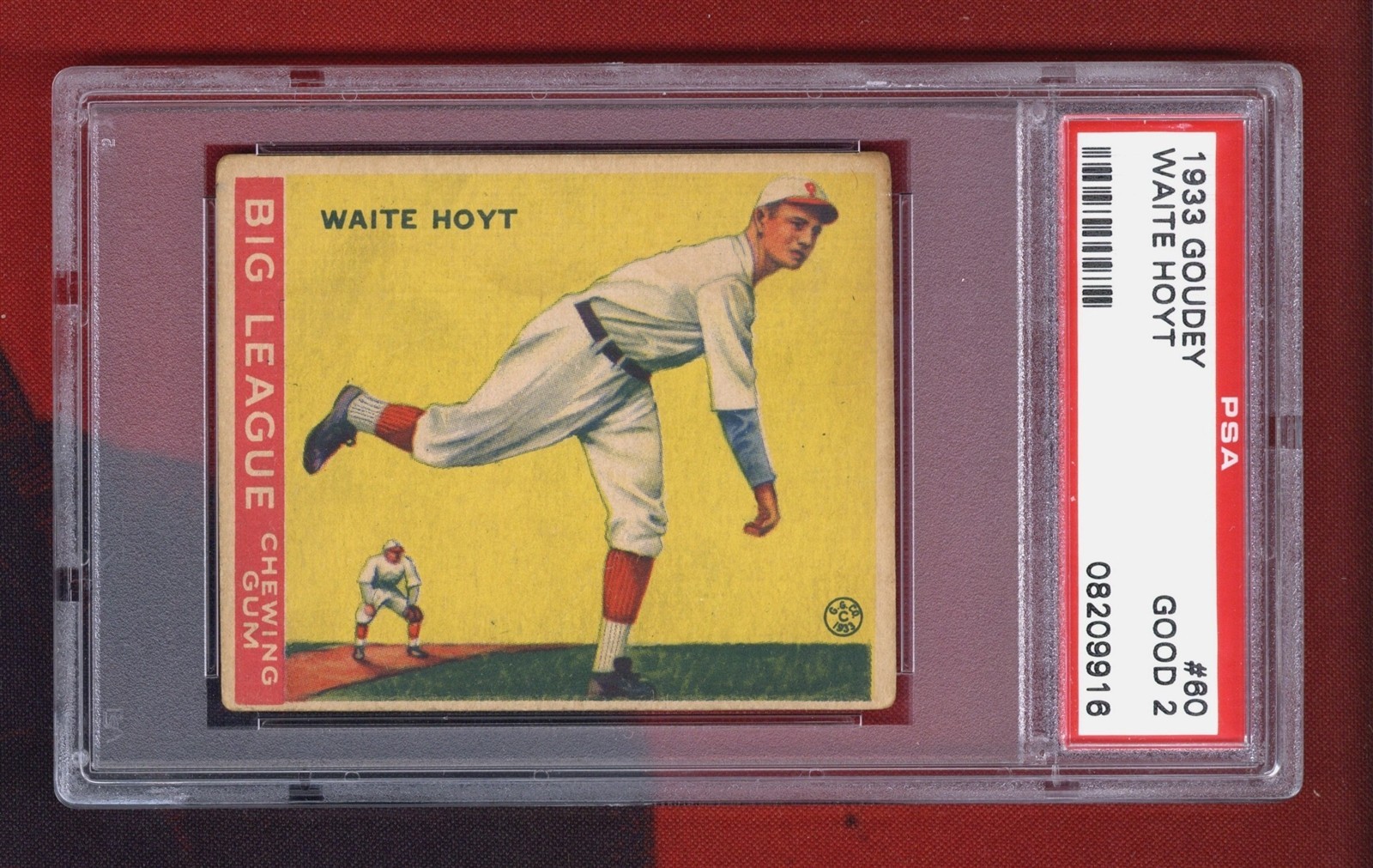 WAITE HOYT 1933 Goudey Gum #60 Graded PSA 2 PIRATES YANKEES HOF Vintage Prewar