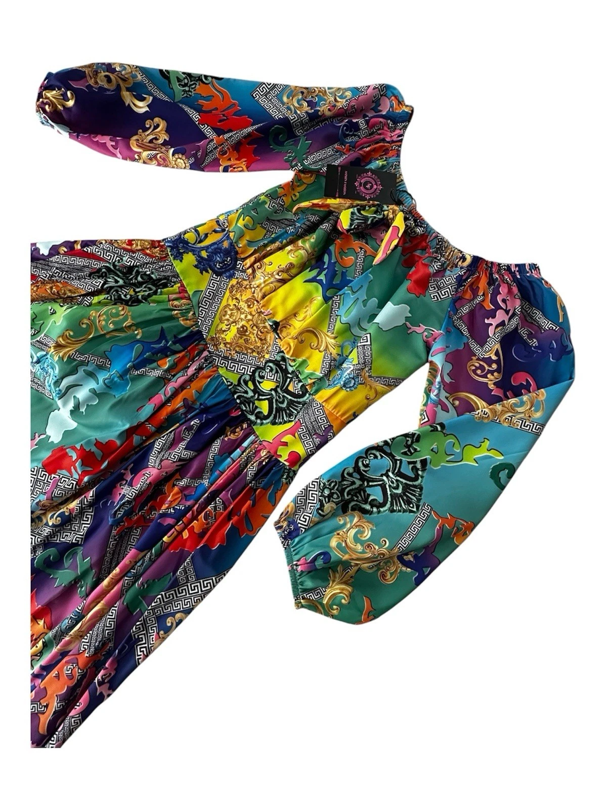 Women’s Colorful Baroque Print Maxi Dress | Off-Shoulder Boho Summer Dress
Opens in a new window or