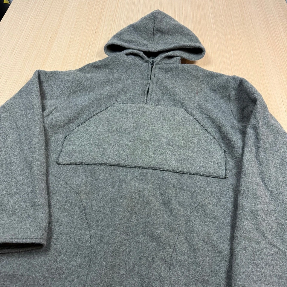 Vintage Wool Poncho Hooded Quarter Zip XL Army Surplus Jacket Long Oversized - Image 2 of 4