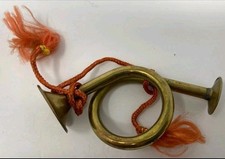 Vintage Brass Ornament Miniature Musical Instrument French Horn