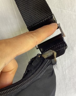 VTG PRADA Black Tessuto Nylon Asymmetric Sling Cargo Messenger