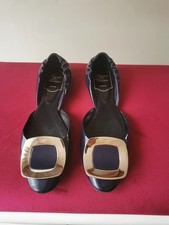 Roger Vivier - Ballerines Dorsay Cuir vernis - Marine - Pointure 35,5 eu - TBE