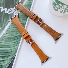 Band For iWatch Watch Ultra2 Series 9 8 7 6 SE 5 4 3 Double Leather Strap