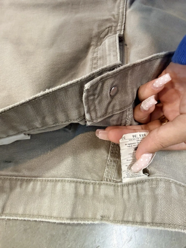 Pantalones de mezclilla Carhartt color caqui claro para hombre vintage 36x31 Foto 3 de 4