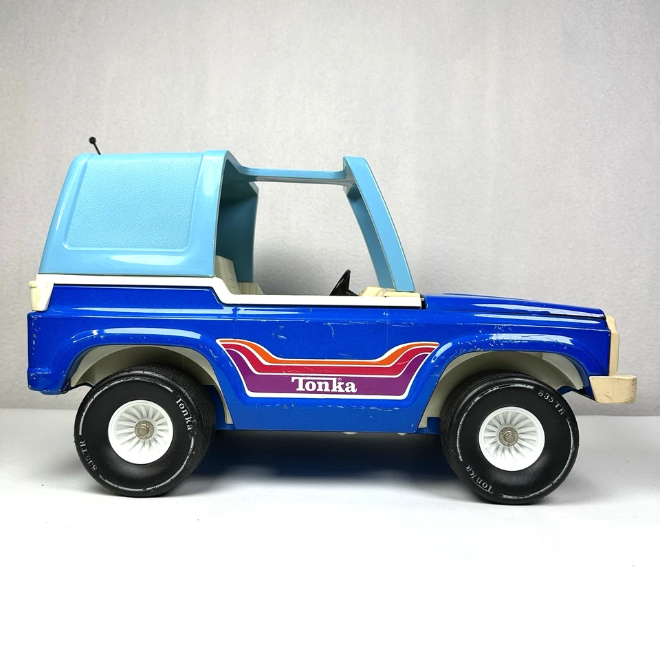 Vintage Tonka Bronco 835 TR Large 18” Blue T-Top 1970s Pressed Steel Toy Jeep - Image 3 of 4