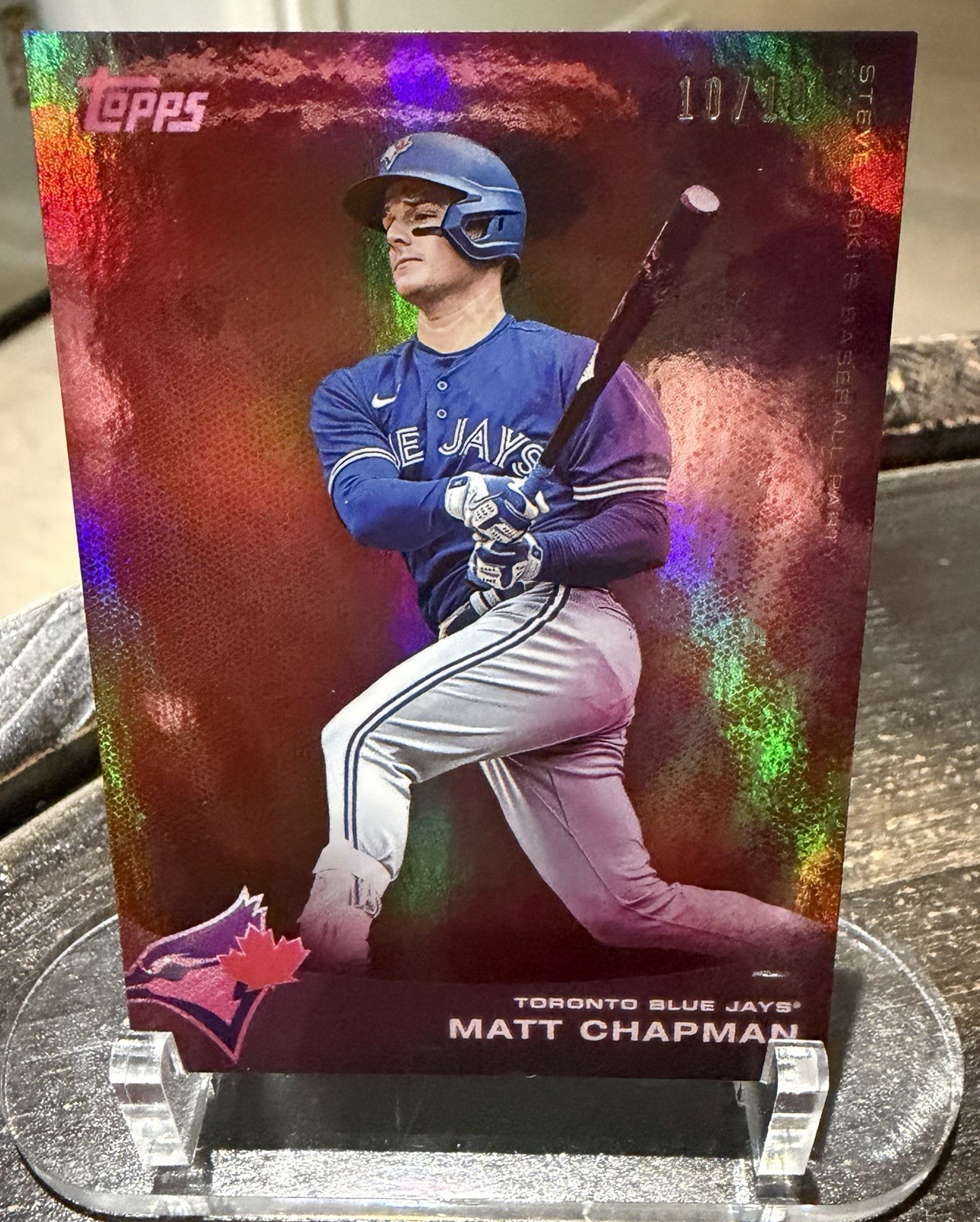 2022 Topps x Steve Aoki Baseball Party MATT CHAPMAN Pink Glitter Blast 10/10