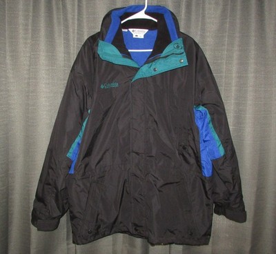 Columbia Men s 3 in 1 Interchange Longs Peak Ski Jacket, Black Blue Teal, Large