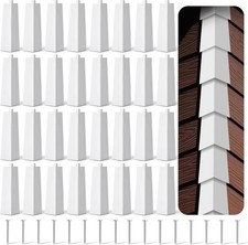 32 Pcs 8-Inch White Aluminum Siding Corners with Metal Nails - Easy Installation