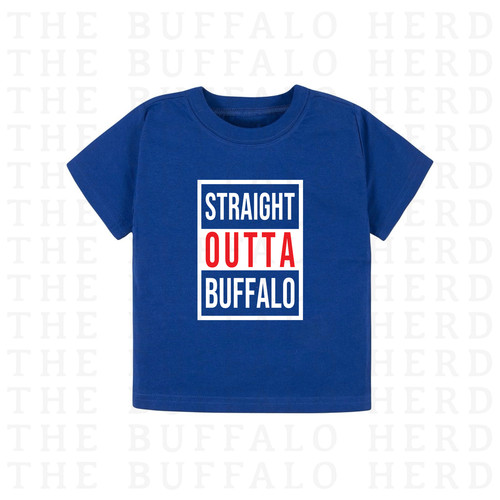 Kids Straight Outta Buffalo Football Shirt, Baby Buffalo Fan Gift, Youth Tee