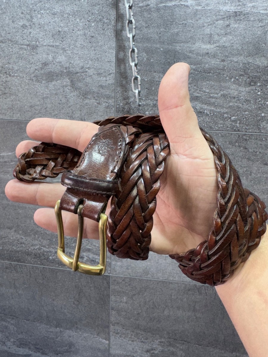 Mulberry Company England Brown Braided Belt 30/75 Mulberry Brown Braided Leather Belt Size M main image 4