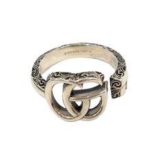GUCCI Ring GG Marmont Double G 925 Silver Used SKAI-0