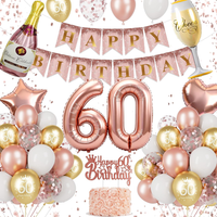 Deko 60 Geburtstag Frau RoséGold, 60 Geburtstag Deko, Luftballons Geburtstag Mit