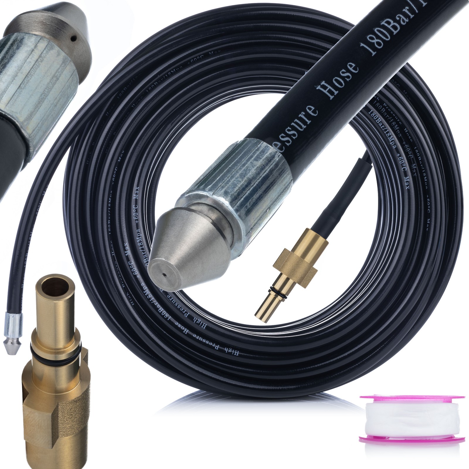 High Pressure Hose 40m - 160 Bar | Nozzle 1+3 | Compatible for B&D, Bosch