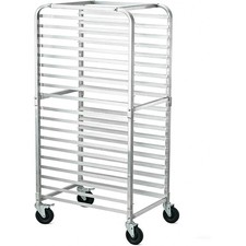 Aluminum Bun Rack on Locking Wheel - Mobile Cooling Trolley for Kitchen & Bakery