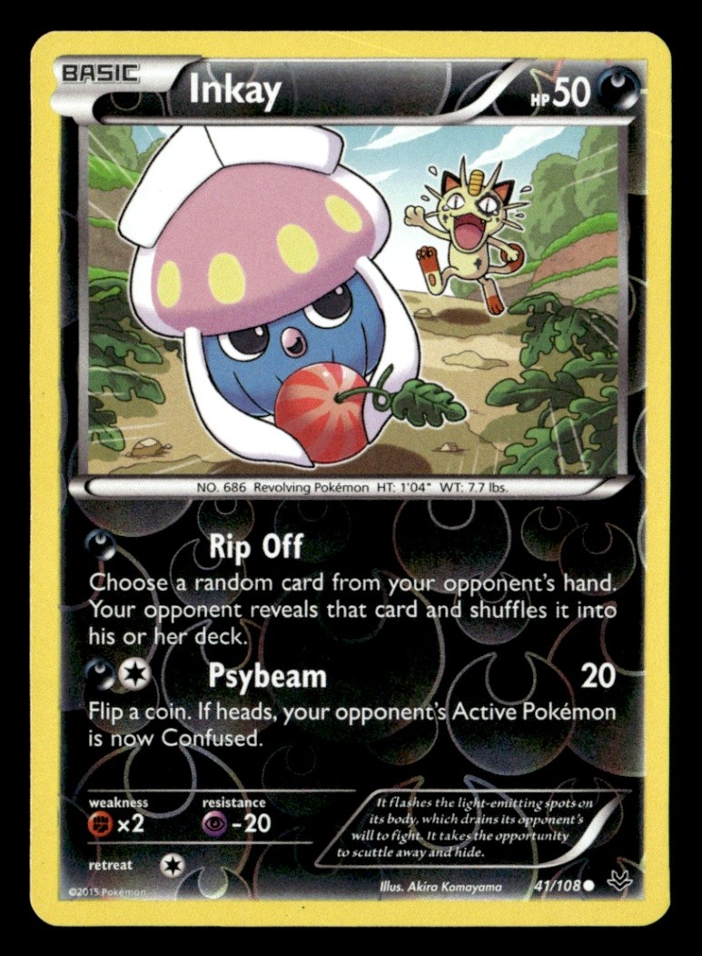 Inkay Common Reverse Holo XY - Roaring Skies 41/108 MP Pokémon TCG