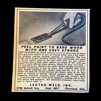 Vintage July 1950 Lectro Weld Paint Peeler Tool Ad Ohio Ephemera #346