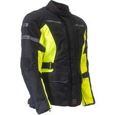 Richa Phantom Prime Motorcycle Motorbike Textile Jacket - Black / Fluo Yellow