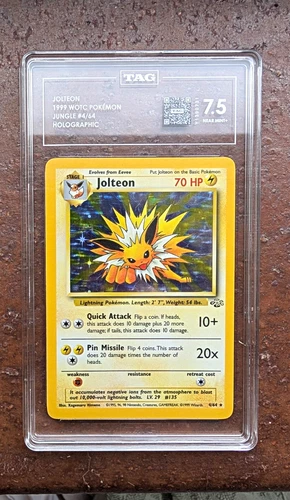 WOTC 1999 Pokémon TCG Jungle Jolteon Holo Rare 4/64 TAG 7.5 English 70HP