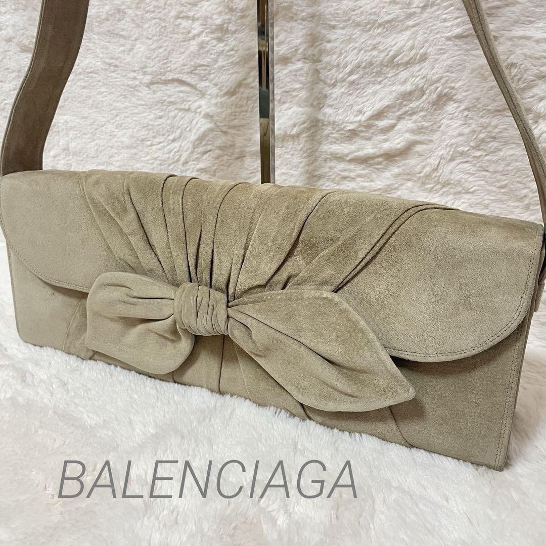 Borsa a tracolla BALENCIAGA borsa scamosciata beige autentica