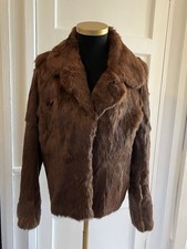 Vintage Genuine Rabbit Lapin Fur Coat Jacket Size Medium