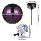 AplusChoice 12" Big Disco Ball Motor and Light Rotator 2PCS Spotlights Purple — photo 4