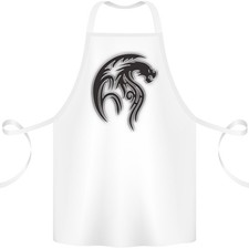 Tablier En Coton Noir Style Tatouage Tribal Dragon 100% Bio