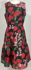 2025 Carolina Herrera Floral Organza Flounce Hem Dress Size 8 - Authenticated