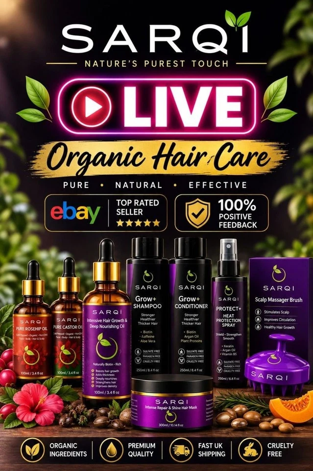 Hair Growth Oils Natural Organic Rosemary Castor Argan & Live Bundle Deal