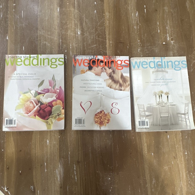 Martha Stewart Weddings Magazine Lot of 3 Spring/Summer/Winter 2001 English