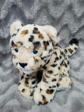 FAO Schwarz Realistic 2023 Recycled Sitting Leopard Plush Toy Animal 10"