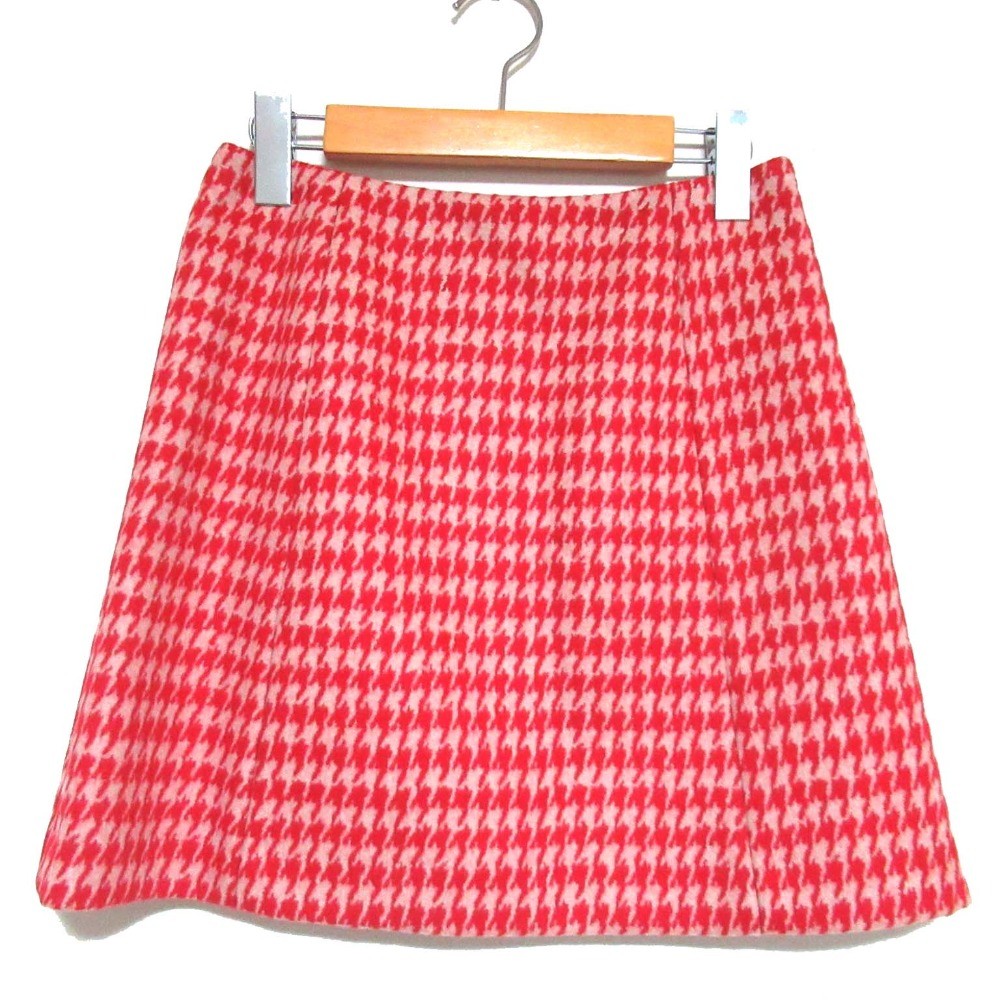PRADA Houndstooth Pattern Virgin Wool Mini Skirt,… - image 1